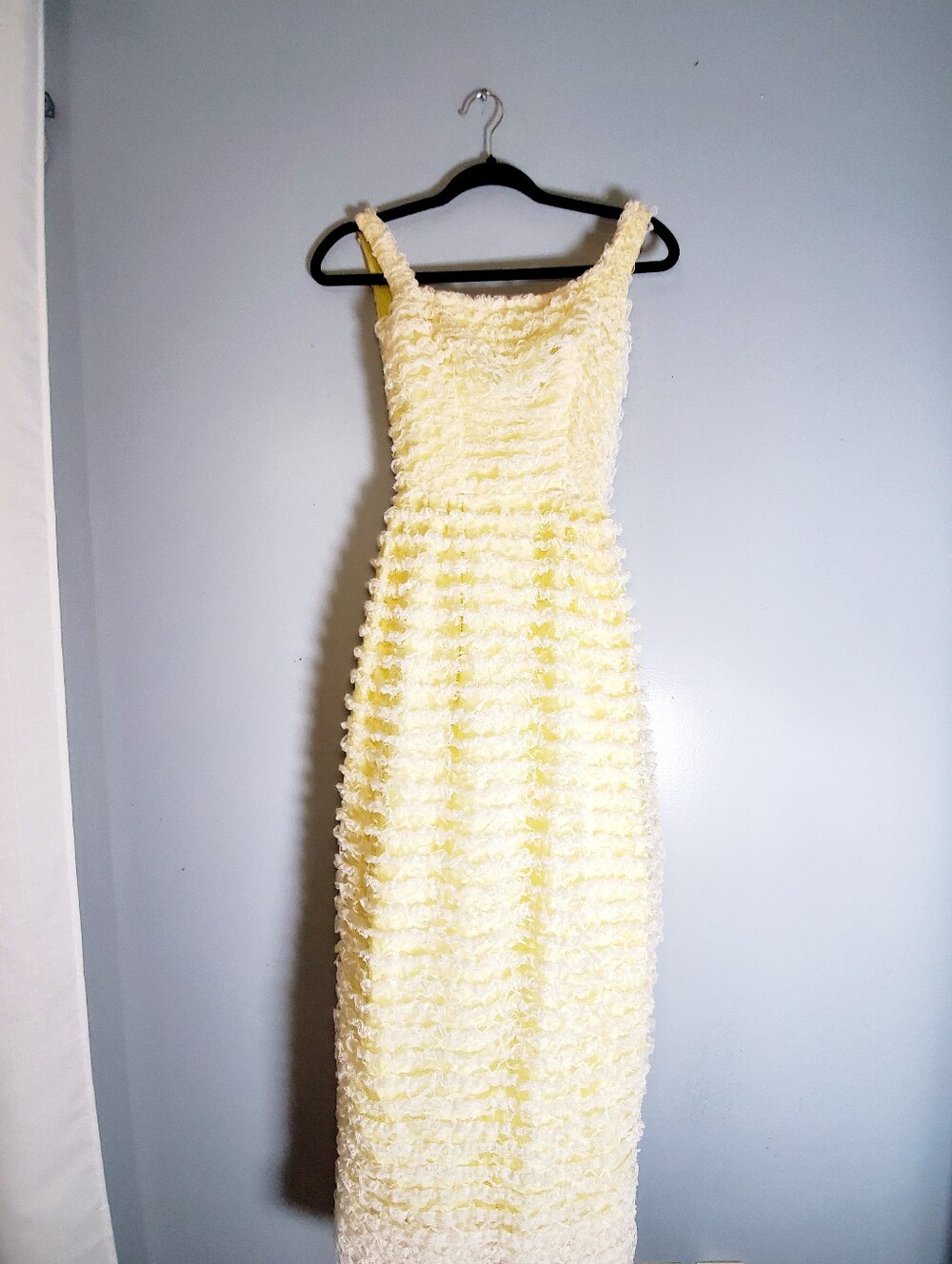 Vintage Yellow Lace Cottagecore Dress Romantic Prairie Coquette Bridgeton 1960's - Picture 6 of 12